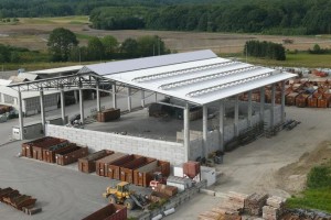 MEGABLOC-Halle zur Lagerung von Abfällen